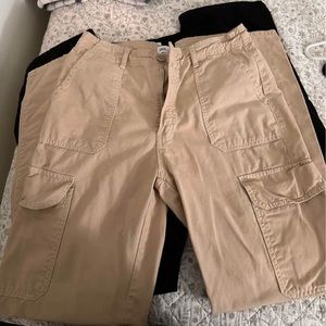 Beige zara cargo jeans